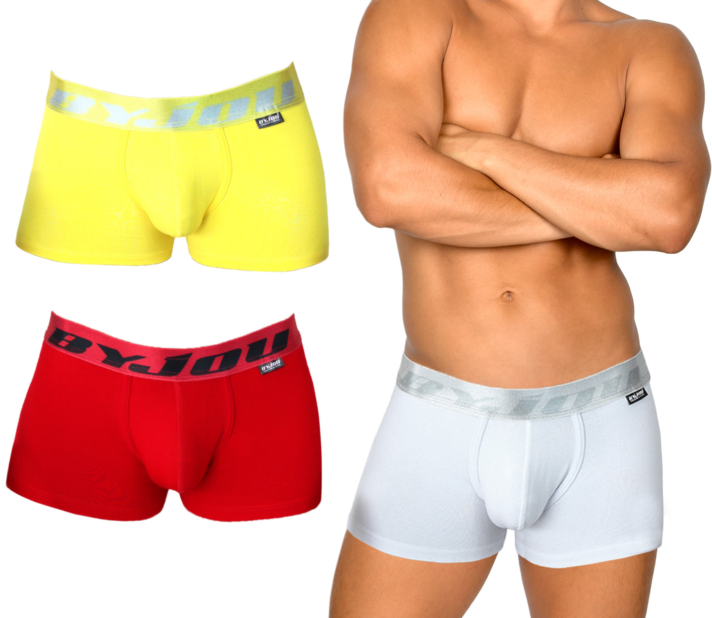 Boxer for men 3Pack Red, Grey, Yellow Byjou Underwear B3PMX001